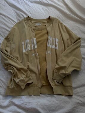 Anine bing Los Angeles M Butter yellow modified sweatshirt into sweat jacket